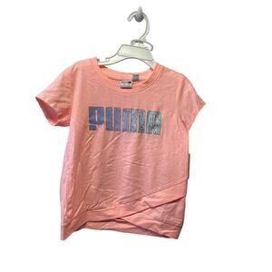PUMA Girls Athletic Shirt & Short 2Pc Set Size 6 Pink/Purple